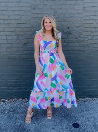 Watercolor Masterpiece Midi Dress