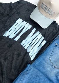 Boy Mom Star Print Graphic Tee (S-2XL)