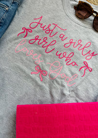 Just A Girly Girl Who Loves God Graphic Tee (S-2XL)