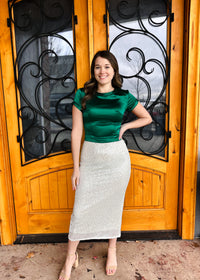 Shimmering Nights Sequin Midi Skirt