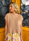 Wherever You Are Knit Pocket Sweater Top