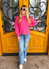 No Place Like Home Mock Neck Fleece Sweater