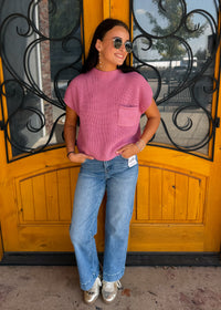 Read Between The Lines Knit Pocket Sweater Top