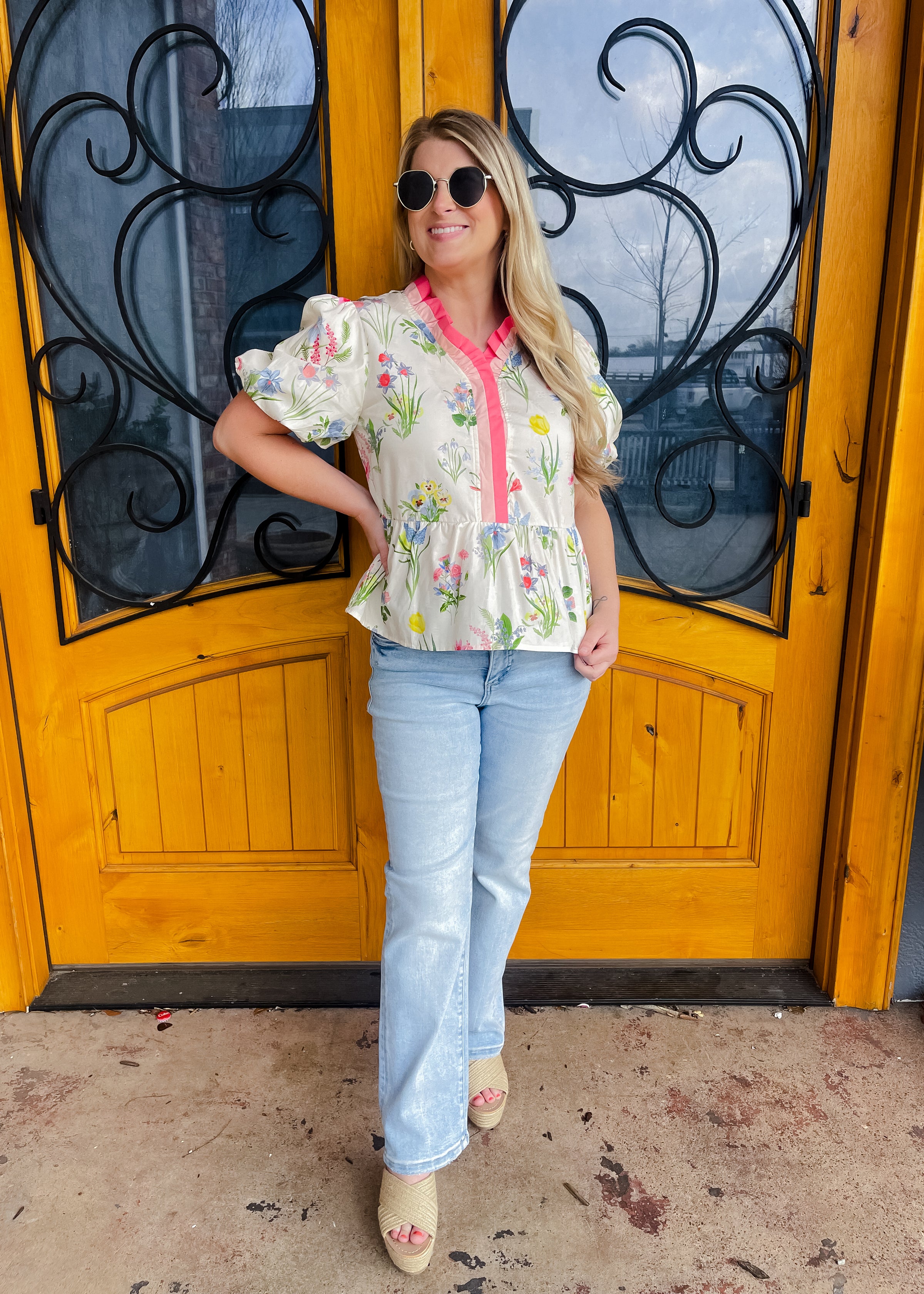Let's Catch Up Peplum Top