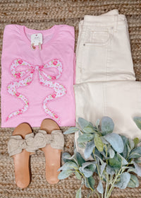 Floral Bow Graphic Tee (S-2XL)
