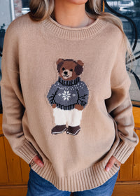 Teddy Bear Crew Neck Knit Sweater