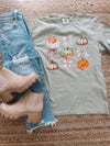 Pumpkin Bow Grid Graphic Tee (S-2XL)