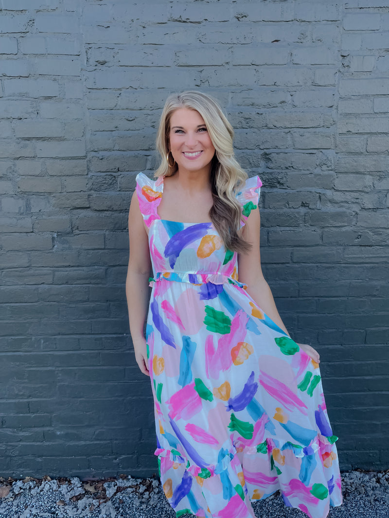 Watercolor Masterpiece Midi Dress