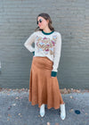 For Real This Time Suede Midi Skirt