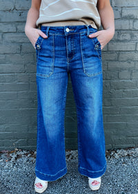 Forever Again Wide Leg Pocket Jeans