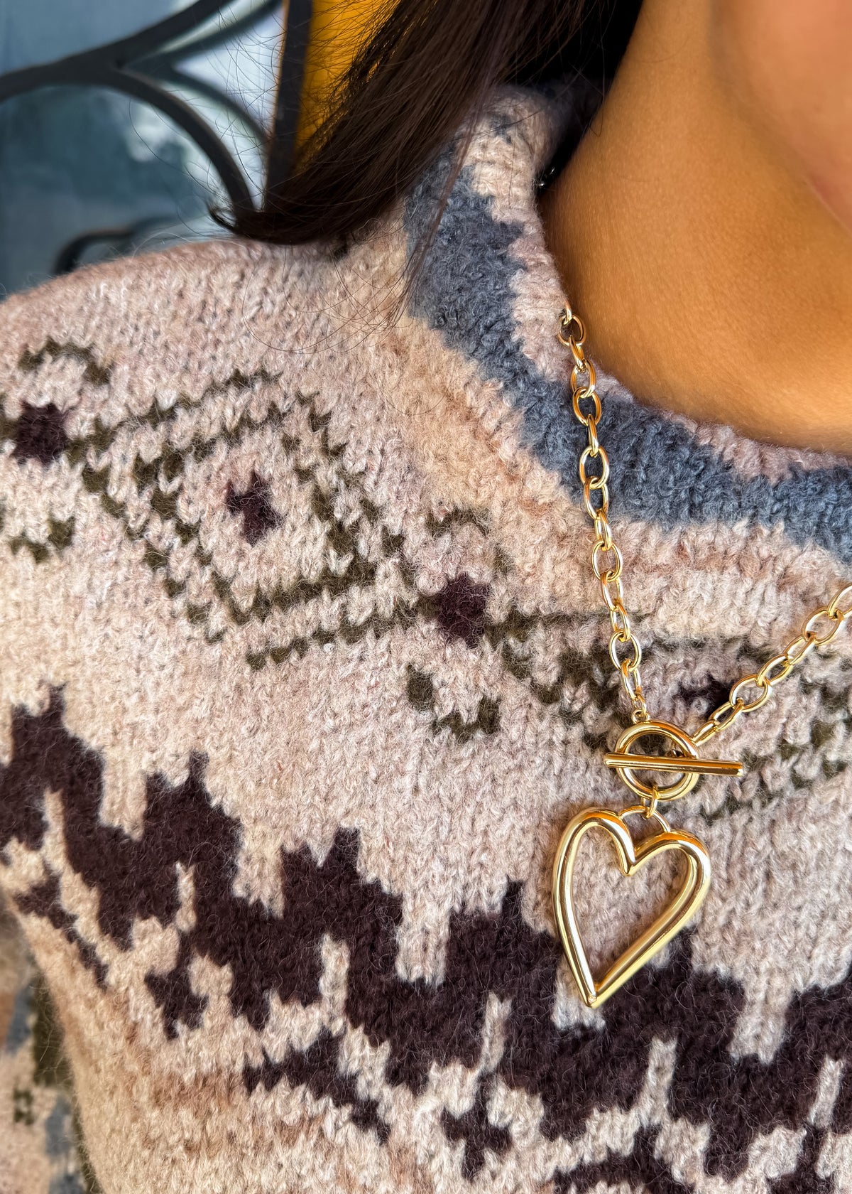 Winter Fair Mock Neck Knit Sweater