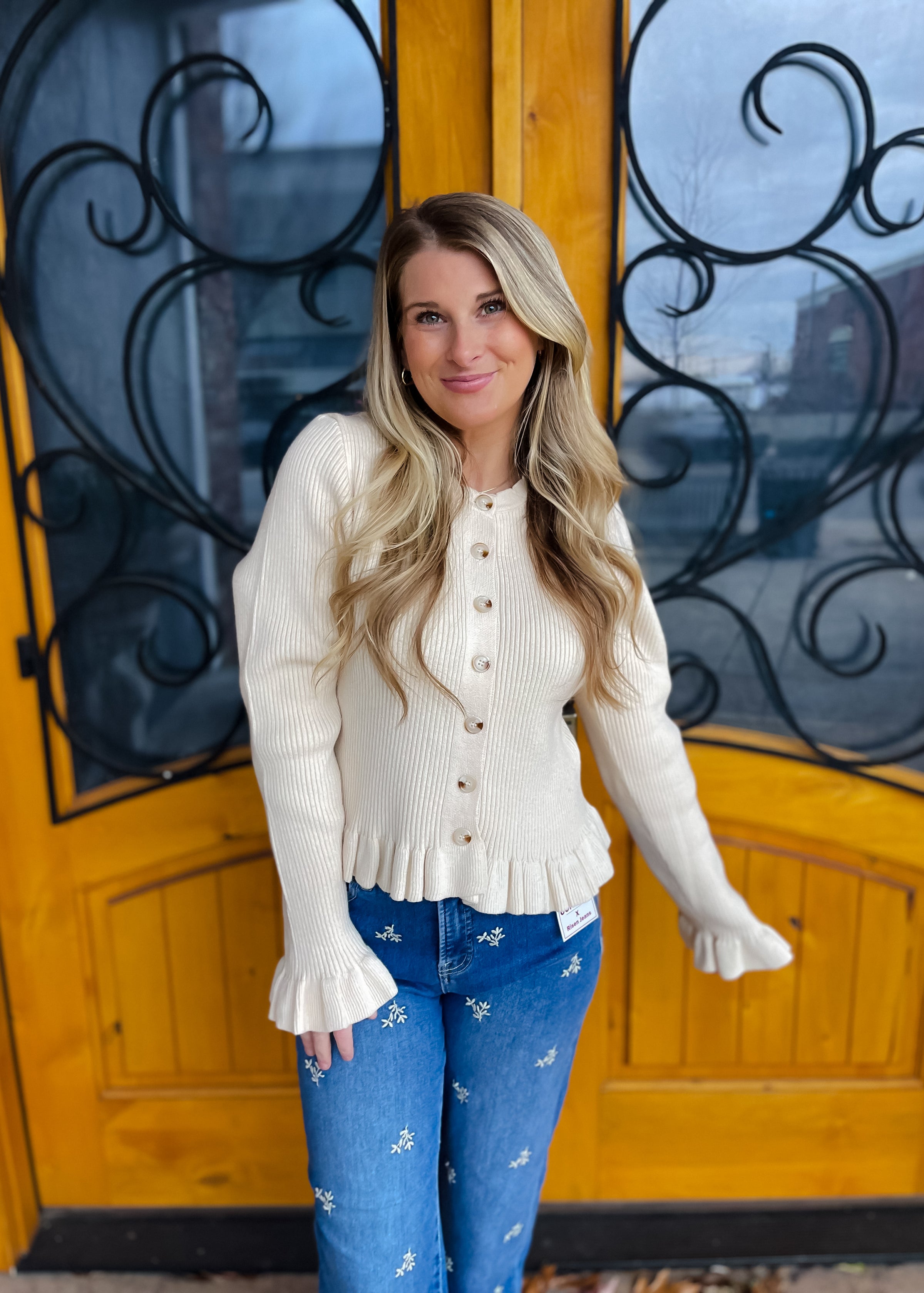 Always On Point Ruffle Knit Cardigan