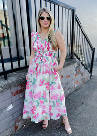 Elegantly In Route Floral Midi Dress