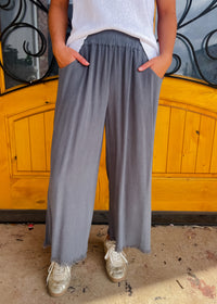 Steal The Show Charcoal Linen Pants