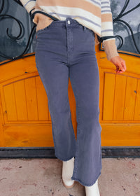 Got My Attention Acid Wash Frayed Jean - Blackberry