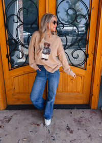 Teddy Bear Crew Neck Knit Sweater