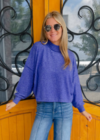 No Place Like Home Mock Neck Fleece Sweater