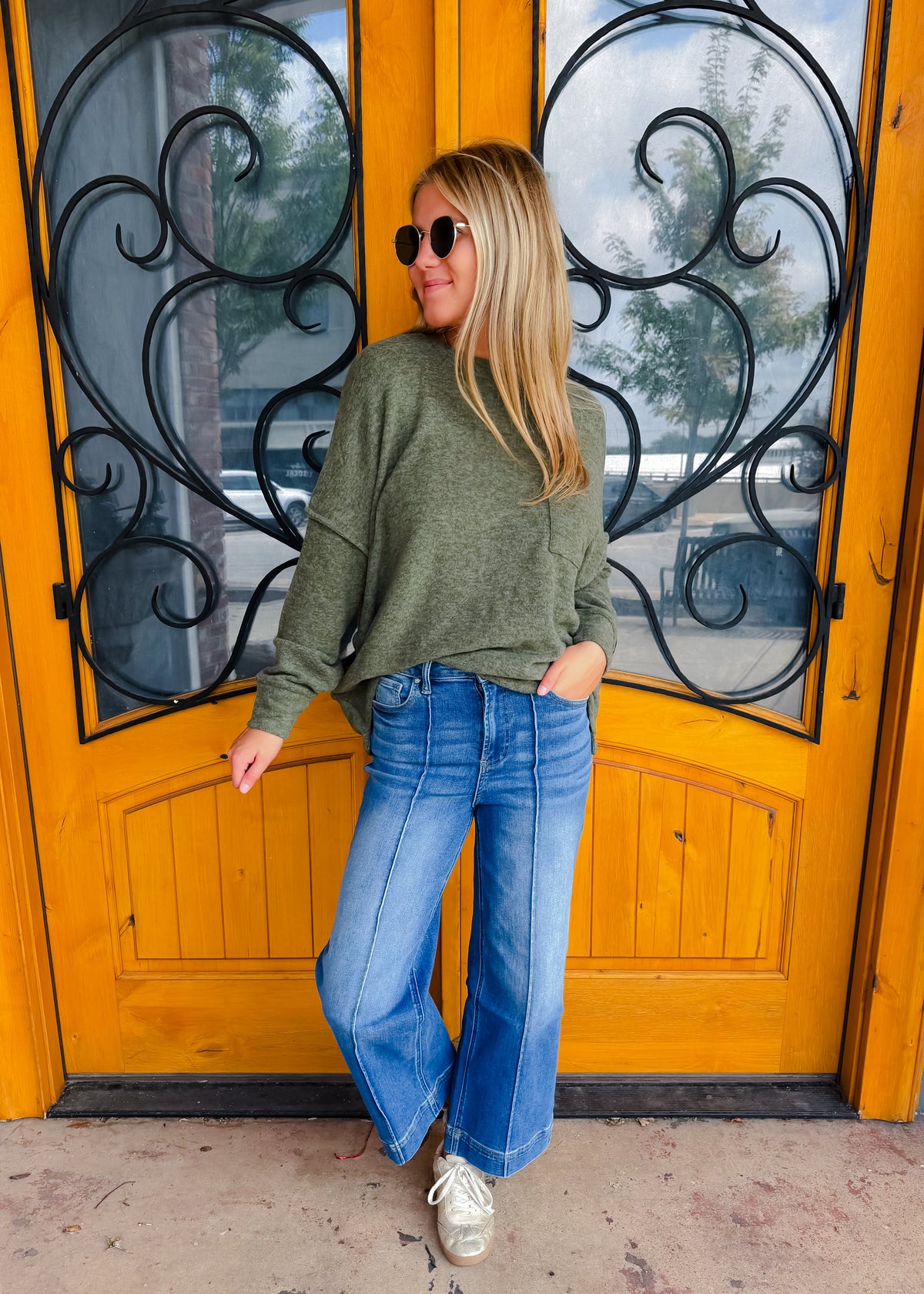 Finally My Time Oversized Fleece Pocket Sweater