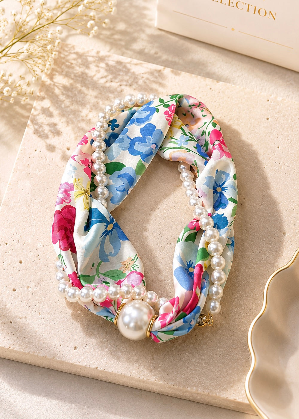 Luxe Pearl Scarf Necklace
