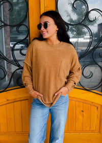 Finally My Time Oversized Fleece Pocket Sweater