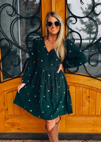 The Way It Flows Embroidered Corduroy Mini Dress