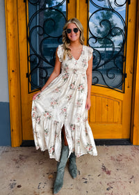 Painted Passage Midi Dress- Blush