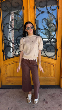 All My Life Polka Dot Ruffle Sleeve Top
