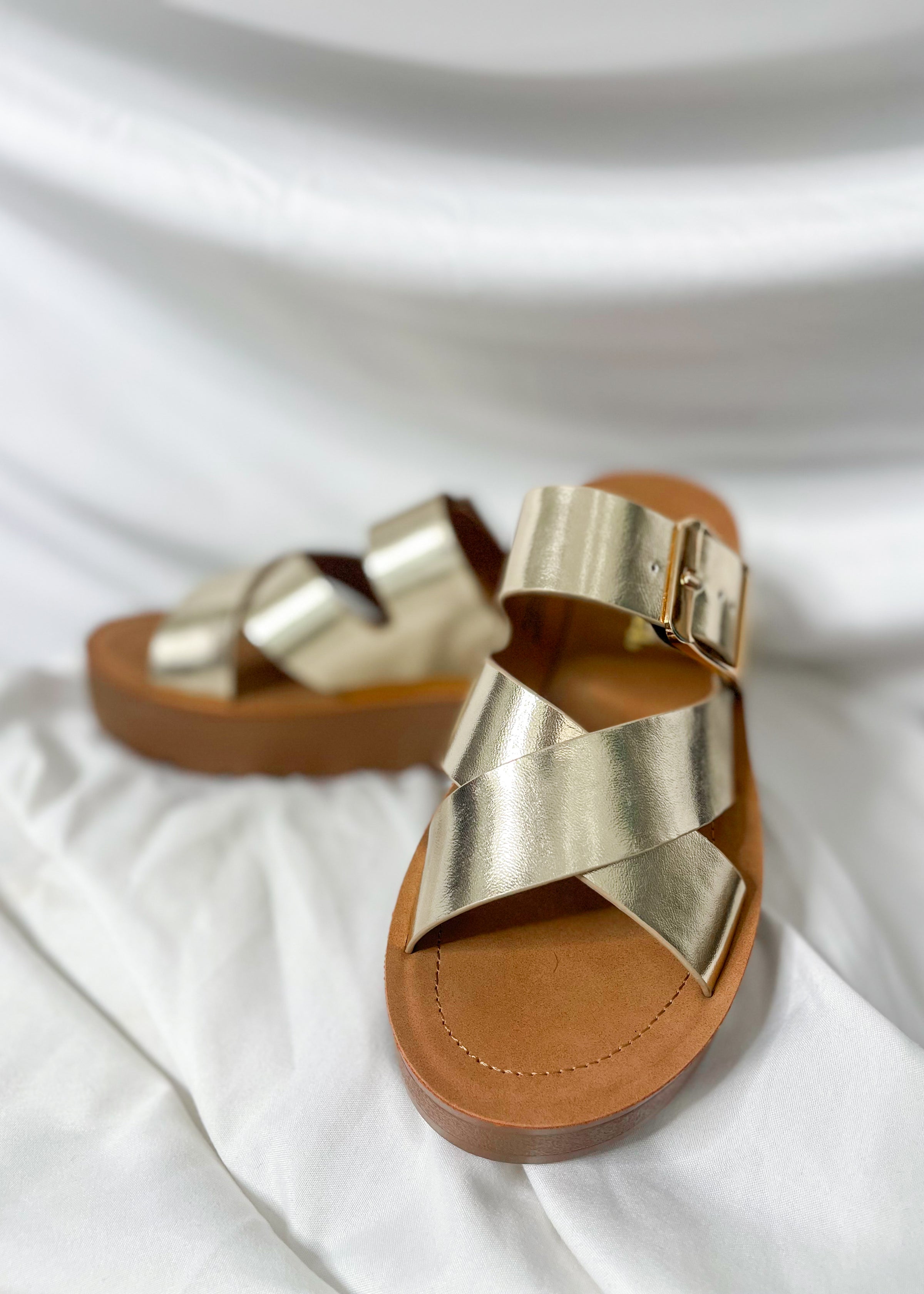 Find Your Pace Gold Sandals