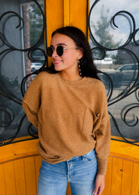 Finally My Time Oversized Fleece Pocket Sweater