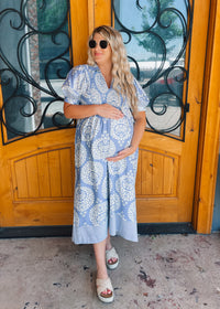 Meet Me Downtown Periwinkle Midi Dress