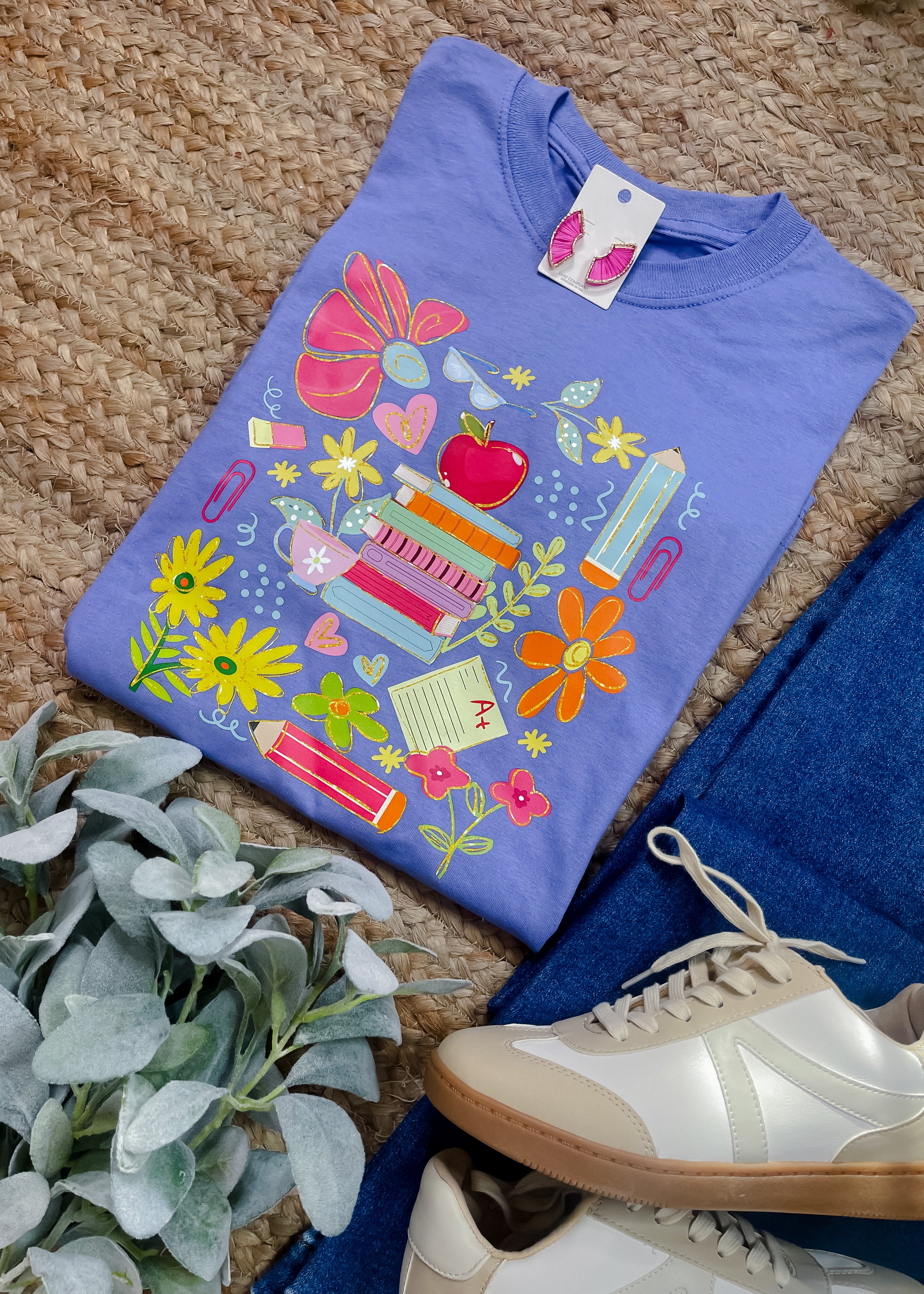 Colorful Teacher Collage Graphic Tee (S-2XL)