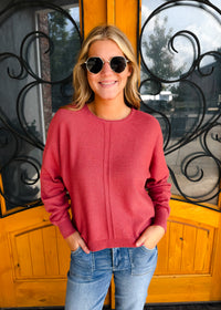 Great Expectations Front Seam Round Neck Sweater