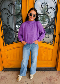 No Place Like Home Mock Neck Fleece Sweater