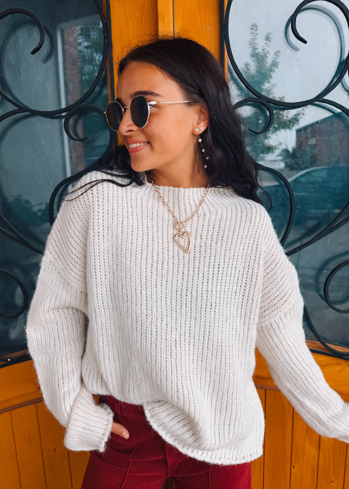 Stay With Me Mock Neck Knit Sweater