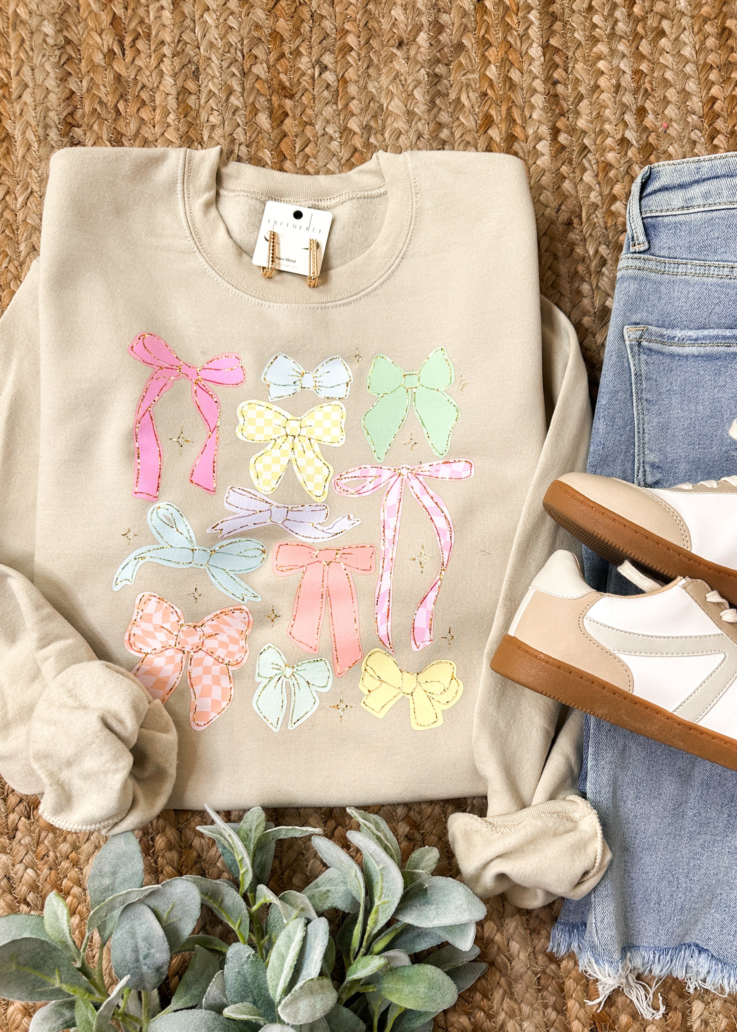 Pastel Bow Collage Sweatshirt (S-2XL)