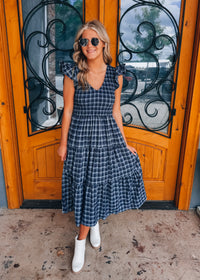 Harbor Plaid Midi Dress