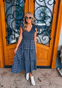 Harbor Plaid Midi Dress