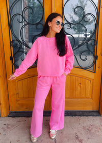 Extra Credit Fleece Long Sleeve Two Piece Set