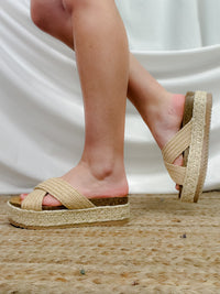 Coastal Serenity Natural Platform Sandals