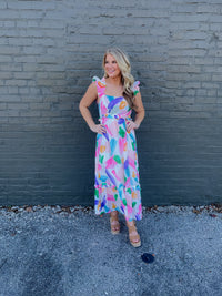 Watercolor Masterpiece Midi Dress