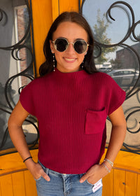 Read Between The Lines Knit Pocket Sweater Top