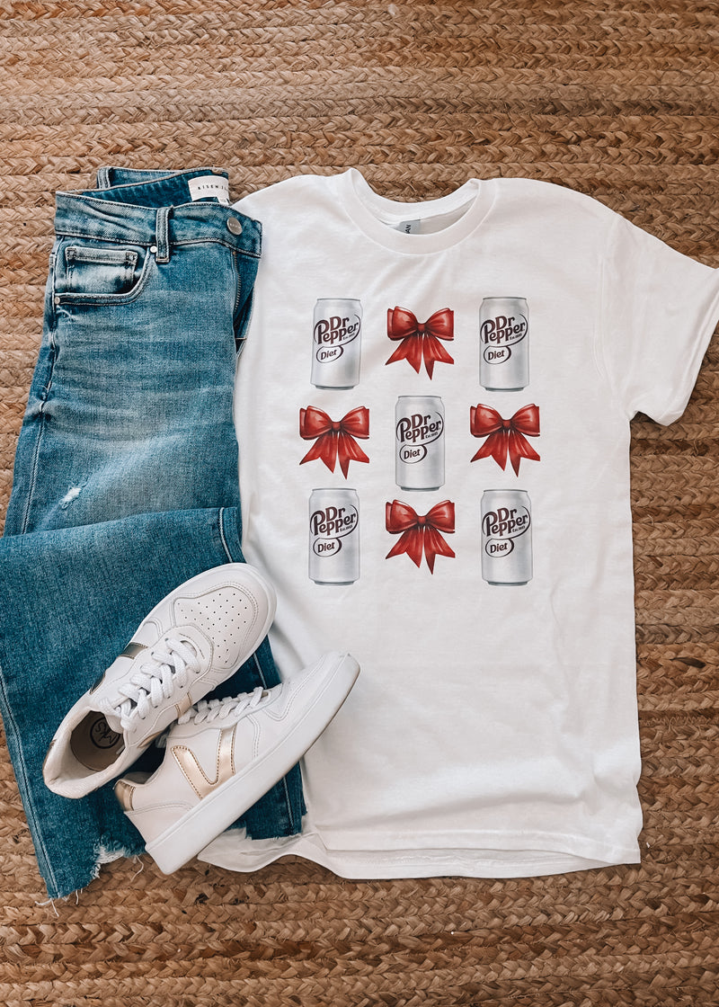 Diet Dr Pepper Bow Grid Graphic Tee (S-2XL)