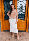On The Books Brush Textured Midi Skirt