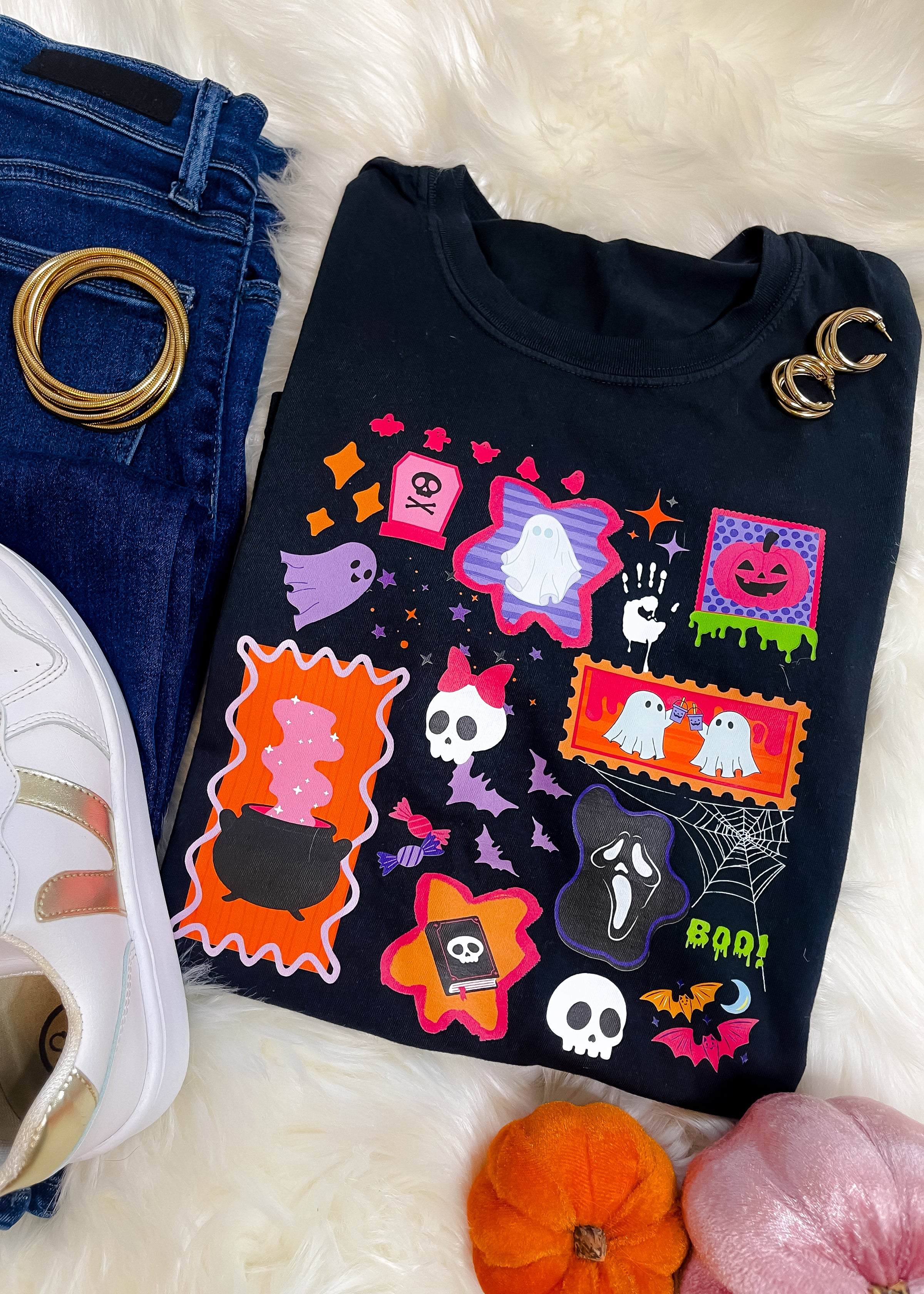 Preppy Halloween Collage Graphic Tee (S-2XL)
