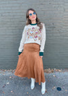 For Real This Time Suede Midi Skirt