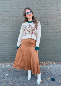 For Real This Time Suede Midi Skirt
