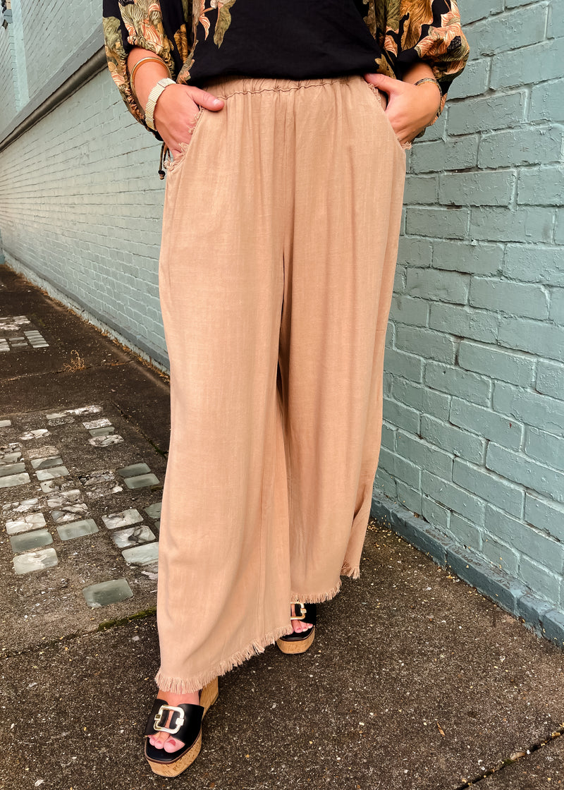 As Promised Latte Linen Pants