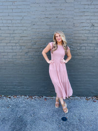 Covered In Love Blush Smocked Midi Dress (S-3XL)