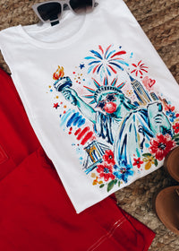 Statue Of Liberty Blowing Bubble Gum Graphic Tee (S-2XL)