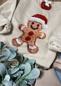 Gingerbread Man Faux Yarn Sweatshirt (S-2XL)